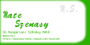 mate szenasy business card